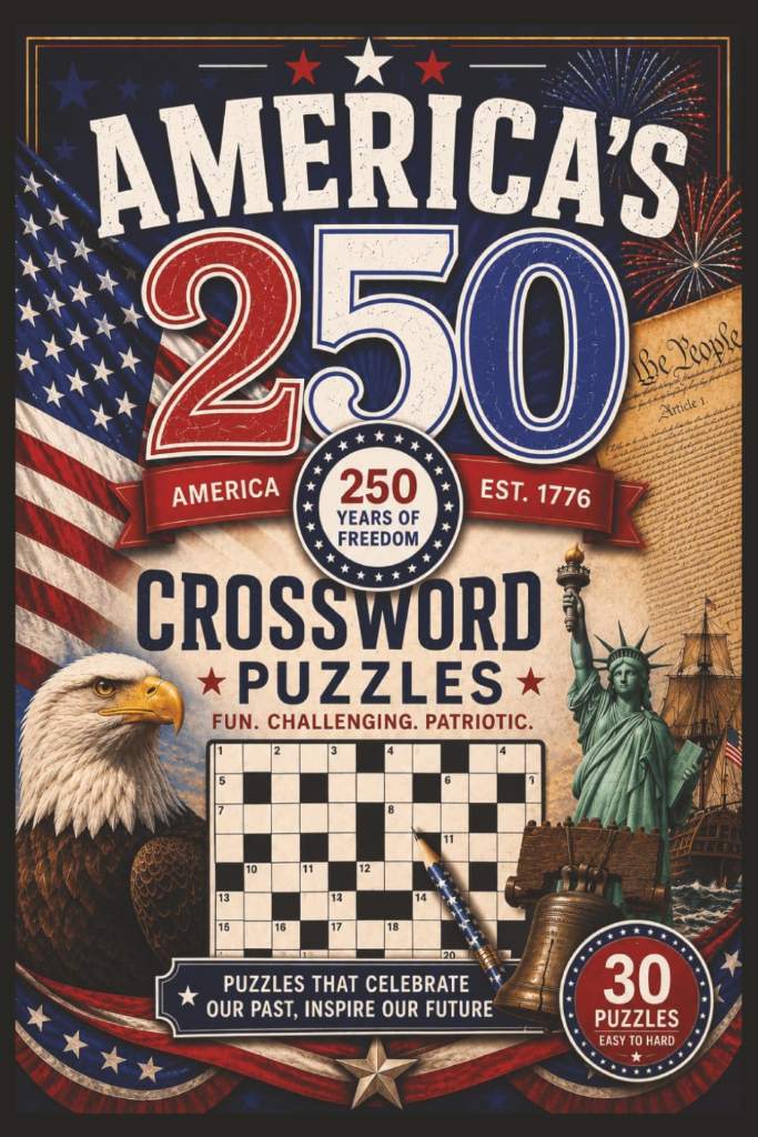 America's 250 Anniversary Crossword Puzzles: 30 Puzzles That Celebrates Our Past, Inspire our Future by TDR Learn and Entertainment | barcode:9798180417459 | source:'9798180417459.jpg