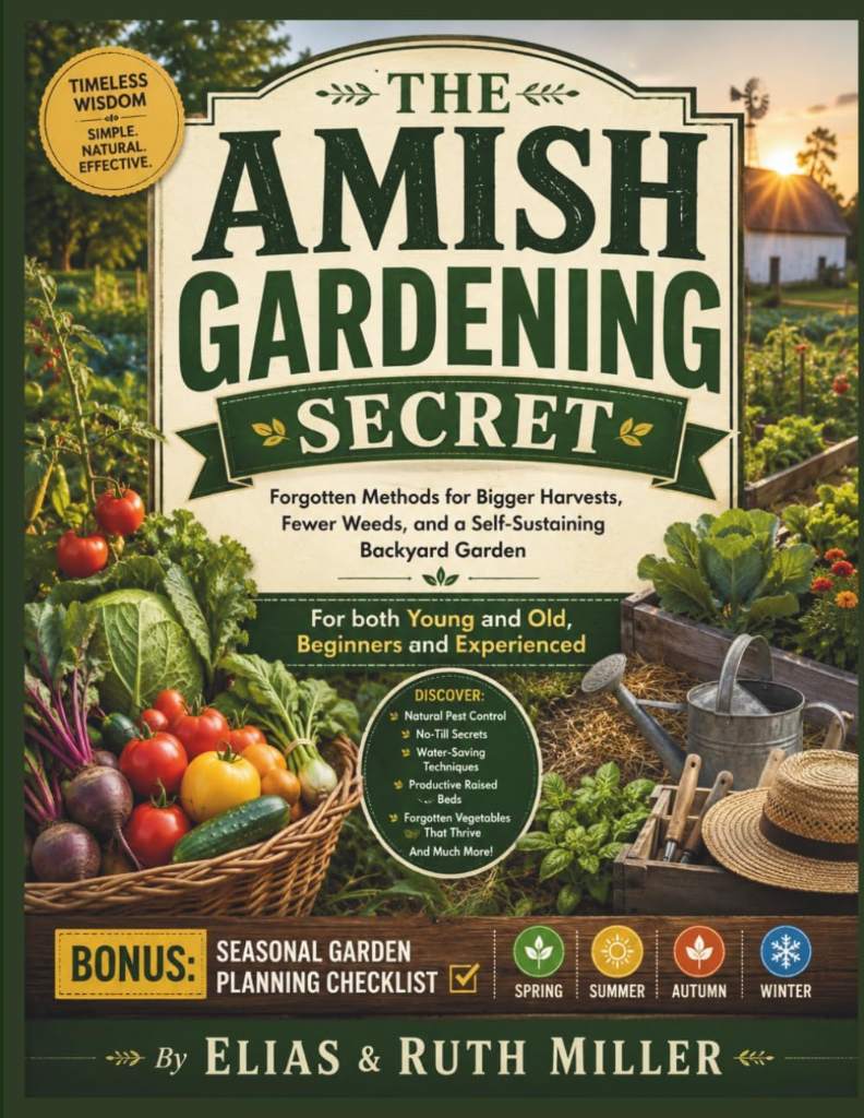 The Amish Gardening Secret: Forgotten Methods for Bigger Harvests, Fewer Weeds, and a Self-Sustaining Backyard Garden (For both Young and Old, Beginners and Experienced) (Simple Living Publishing) by Elias & Ruth Miller | barcode:9798180441140 | source:'9798180441140.jpg