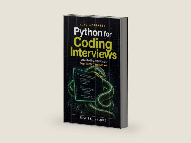 Python for Coding Interviews: Master Python's Secret Weapons to Ace Coding Interviews at Top Tech Companies by Vlad Azarkhin | barcode:9798180462879 | source:'9798180462879-right-three-quarter.jpg