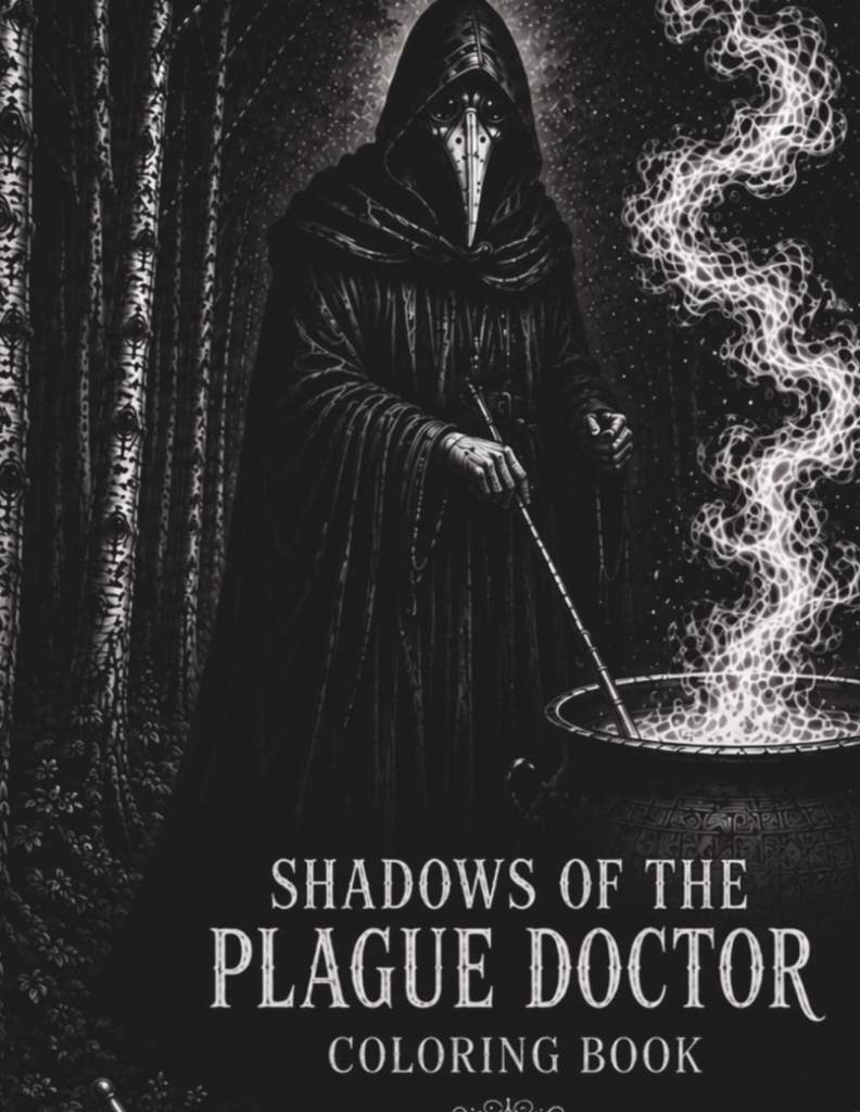 Shadows Of The Plague Doctor Coloring Book by Lady Ghostdragon | barcode:9798180475343 | source:'9798180475343.jpg