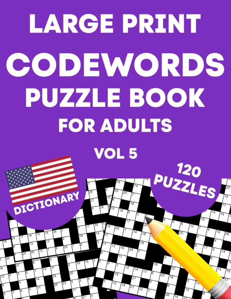 Codewords Puzzle Book for Adults (Vol 5): Large Print Codeword Puzzles for Adults, Seniors, Teens & More (US Version) by Puzzle Wize | barcode:9798180599254 | source:'9798180599254.jpg