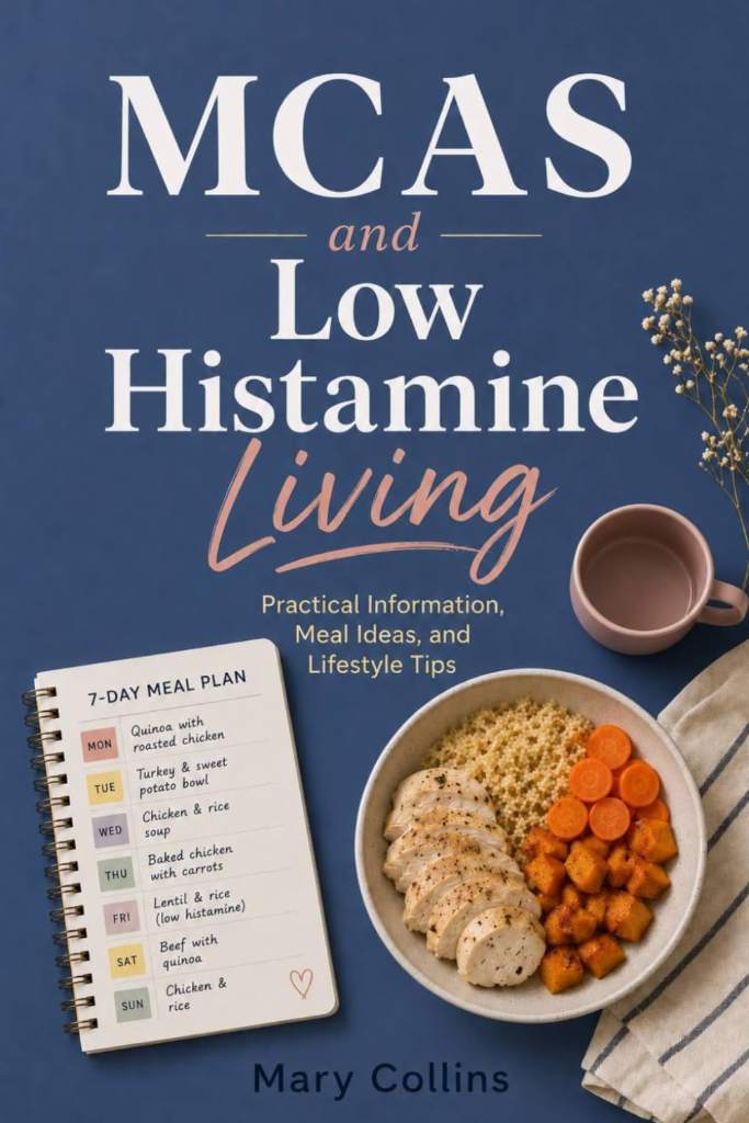 MCAS and Low Histamine Living: Practical Information, Meal Ideas, and Lifestyle Tips by Mary Collins | barcode:9798180630995 | source:'9798180630995.jpg