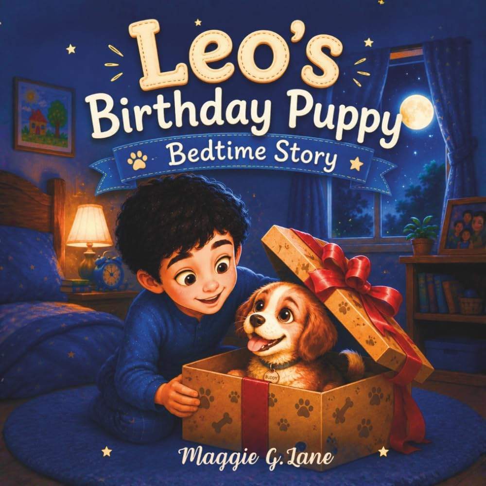 Leo's Birthday Puppy Bedtime Story: A Heartwarming Children’s Picture Book for Kids Ages 3-8 About Responsibility, Pet Adoption, and Caring for Puppies and Pets for Young Dog Lovers by Maggie G.Lane | barcode:9798180772169 | source:'9798180772169.jpg