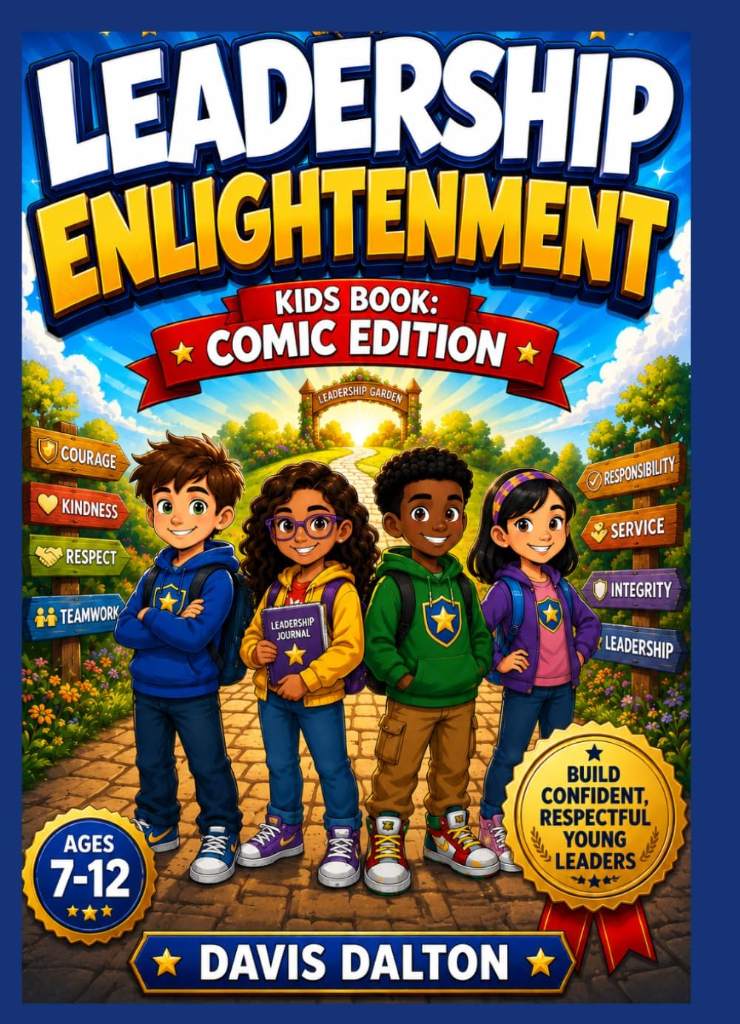 Leadership Enlightenment Kids Book: Comic Edition: 75 Inspiring Comic Stories That Build Confidence, Strengthen Communication, and Help Kids Grow into Positive Young Leaders for Ages 7-12 by DAVIS DALTON | barcode:9798180902702 | source:'9798180902702.jpg
