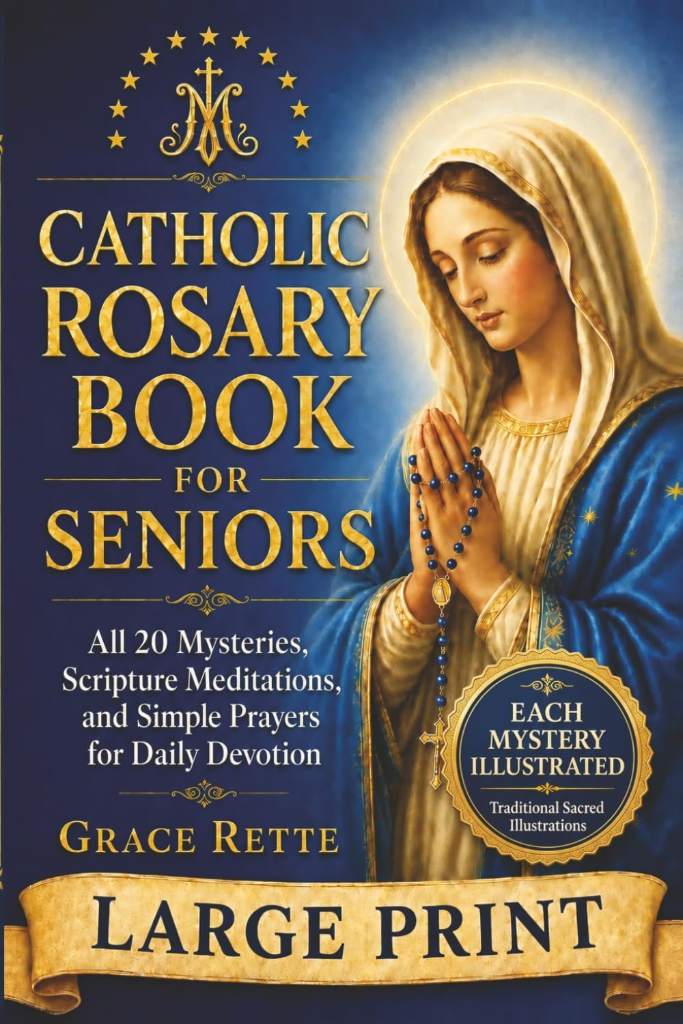 A Large-Print Catholic Rosary Book for Seniors: All 20 Mysteries, Scripture Meditations, and Simple Prayers for Daily Devotion (The Catholic Companion for Seniors) by Grace Rette | barcode:9798181119178 | source:'9798181119178.jpg