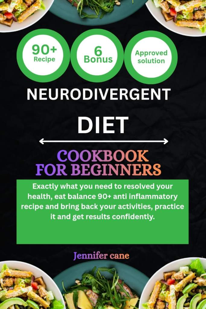 NEURODIVERGENT DIET COOKBOOK FOR BEGINNERS: Exactly what you need to resolved your health, eat balance 90+ anti inflammatory recipe and bring back ... practice it and get results confidently. by Jennifer Cane | barcode:9798181245471 | source:'9798181245471.jpg