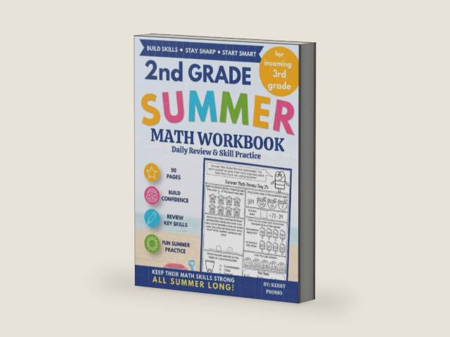 2nd Grade Summer Math Workbook Daily Review and Skill Practice: For Incoming 3rd Grade: 2nd Grade Summer Math Workbook: 45 Days of Daily Review to ... Build Confidence, and Prepare for 3rd Grade by Kerry Pronio | barcode:9798181485686 | source:'9798181485686-right-three-quarter.jpg