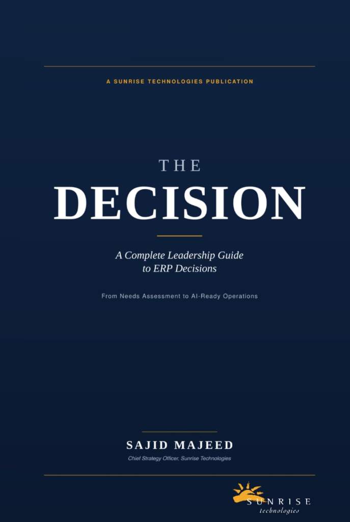 The Decision: A complete leadership guide to ERP decisions by Sajid Majeed | barcode:9798181626614 | source:'9798181626614.jpg