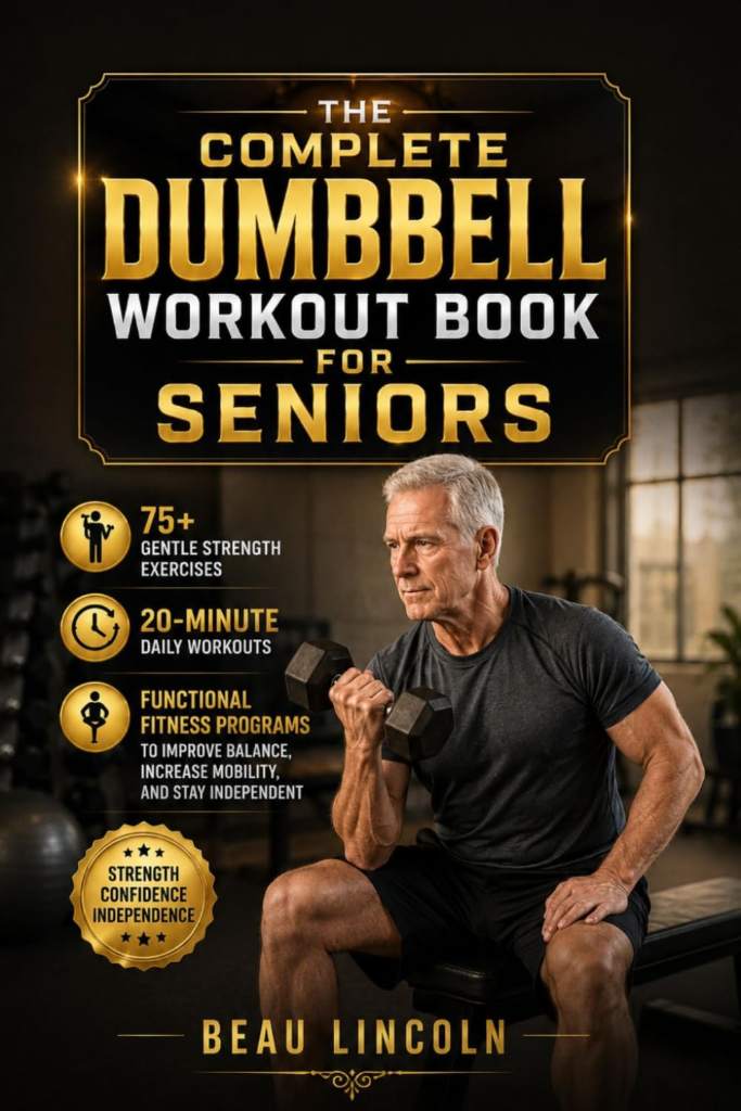 THE COMPLETE DUMBBELL WORKOUT BOOK FOR SENIORS: 75+ Gentle Strength Exercises, 20-Minute Daily Workouts, and Functional Fitness Programs to Improve Balance, Increase Mobility, and Stay Independent by BEAU LINCOLN | barcode:9798181983007 | source:'9798181983007.jpg