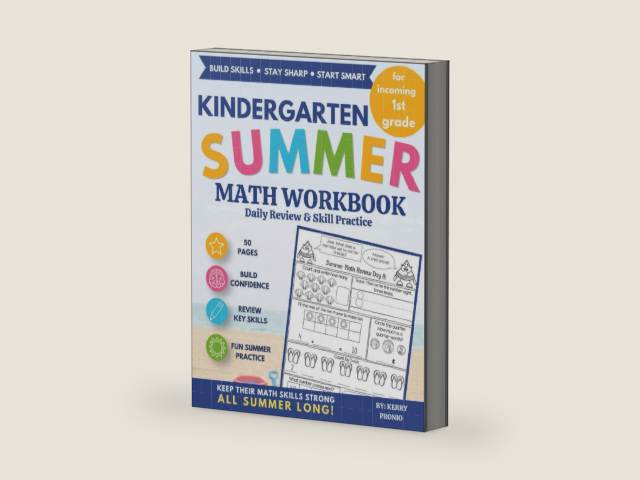 Kindergarten Summer Math Workbook Daily Review and Skill Practice: For Incoming 1st Grade: Kindergarten Summer Math Workbook: 50 Days of Daily Review to Build Confidence and Prepare for 1st Grade by Kerry Pronio | barcode:9798182052818 | source:'9798182052818-right-three-quarter.jpg
