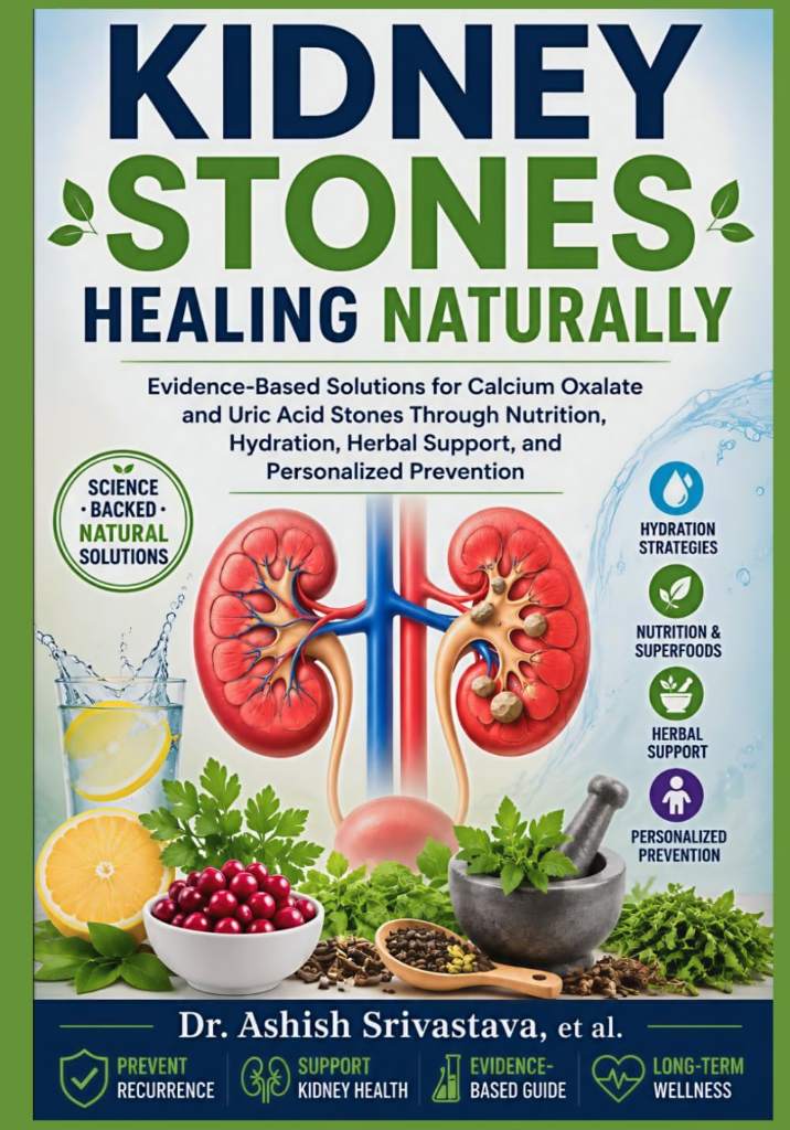 Kidney Stones Healing Naturally: Evidence-Based Solutions for Calcium Oxalate and Uric Acid Stones Through Nutrition, Hydration, Herbal Support, and Personalized Prevention by Dr.Ashish Srivastava et al. | barcode:9798182109772 | source:'9798182109772.jpg