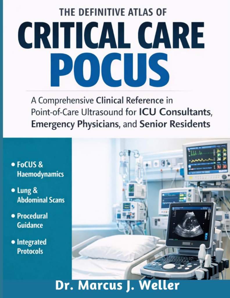 The Definitive Atlas of Critical Care POCUS: A Comprehensive Clinical Reference in Point-of-Care Ultrasound for ICU Consultants, Emergency Physicians, and Senior Residents by Dr. Marcus J Weller | barcode:9798182406628 | source:'9798182406628.jpg