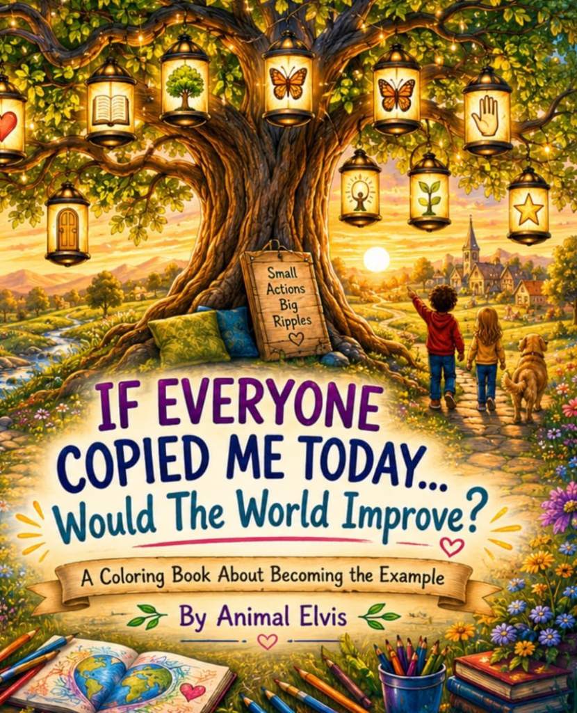 If Everyone Copied Me Today… Would the World Improve?: A Coloring Book About Becoming the Example by Animal Elvis | barcode:9798182475747 | source:'9798182475747.jpg