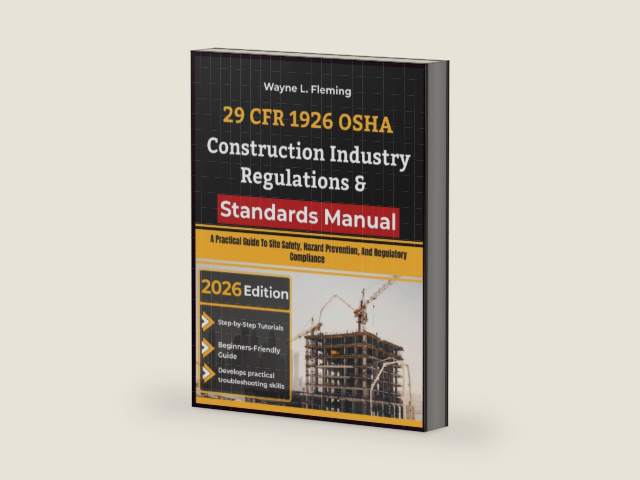 29 CFR 1926 OSHA Construction Industry Regulations & Standards Manual: A Practical Guide To Site Safety, Hazard Prevention, And Regulatory Compliance by Wayne L. Fleming | barcode:9798183633900 | source:'9798183633900-right-three-quarter.jpg