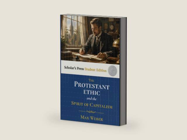 The Protestant Ethic and the Spirit of Capitalism - Scholar's Press Student Edition: Includes Chapter Summaries, Discussion Questions, Glossary, and Study Themes by Max Weber | barcode:9798183823271 | source:'9798183823271-right-three-quarter.jpg