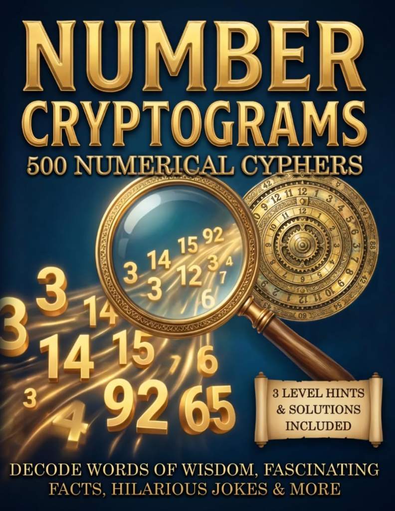 Number Cryptogram Puzzles for Adults: Numerical Cipher Brainteasers to Challenge Your Mind with Famous Quotes, Fascinating Facts, Hilarious Jokes & More in Large Print by Emil Ketschik | barcode:9798183881400 | source:'9798183881400.jpg