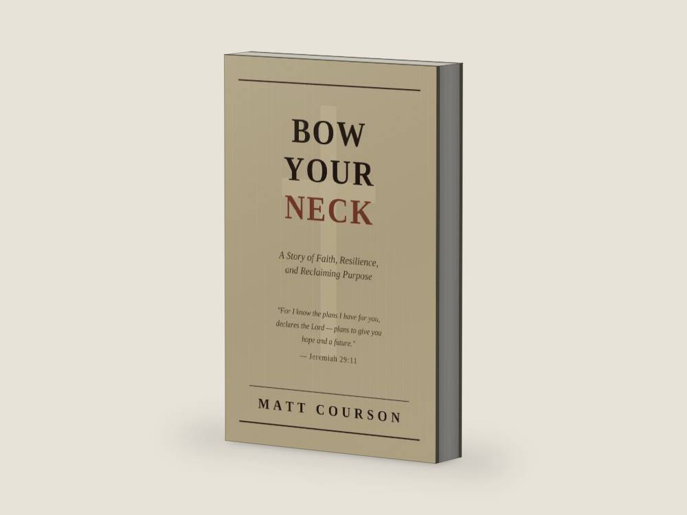 Bow Your Neck: A Story of Faith, Resilience, and Reclaiming Purpose by Matt Courson | barcode:9798183883787 | source:'9798183883787-right-three-quarter.jpg