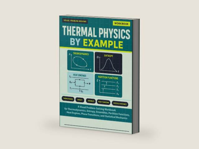 Thermal Physics by Example: A Visual Problem-Solving Workbook for Thermodynamics, Entropy, Ensembles, Partition Functions, Heat Engines, Phase Transitions, and Statistical Mechanics by Prathima | barcode:9798183926439 | source:'9798183926439-right-three-quarter.jpg