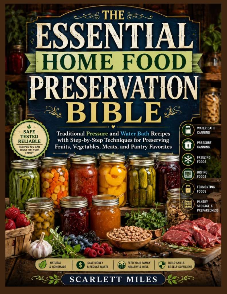 The Essential Home Food Preservation Bible: Traditional Pressure and Water Bath Methods with Step-by-Step Techniques for Preserving Fruits, Vegetables, Meats, and Pantry Staples by SCARLETT MILES | barcode:9798183966725 | source:'9798183966725.jpg