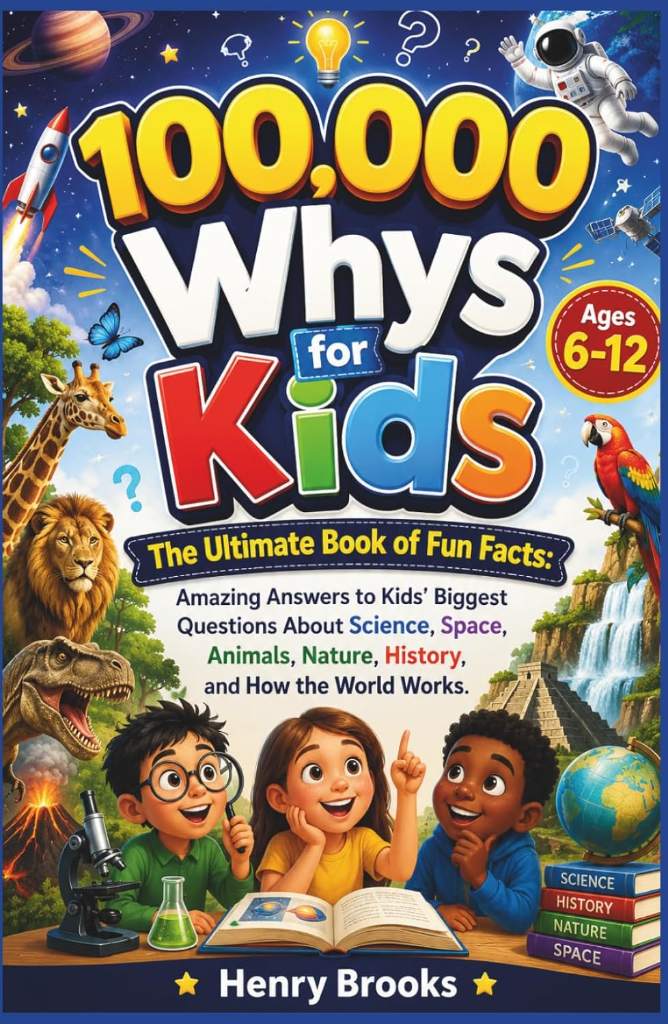 100000 Whys for Kids: The Ultimate Book of Fun Facts - Amazing Answers to Kids' Biggest Questions About Science, Space, Animals, Nature, History, and How the World Works (Ages 6–12) by Henry Brooks | barcode:9798184003078 | source:'9798184003078.jpg