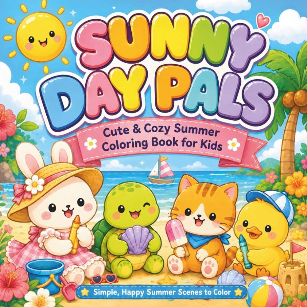Sunny Day Pals: Cute & Cozy Summer Coloring Book for Kids by Goodness Praise | barcode:9798184377032 | source:'9798184377032.jpg