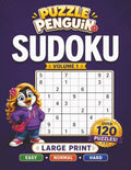 Puzzle Penguin Sudoku Volume 1: Over 120 Puzzles | Large Print | Easy Normal Hard Levels | 8.5x11, 100 pages | Relax. Focus. Solve. Gift for Holidays, Vacation, and Relaxing Times by PPG Books | barcode:9798184391557 | source:'9798184391557.jpg