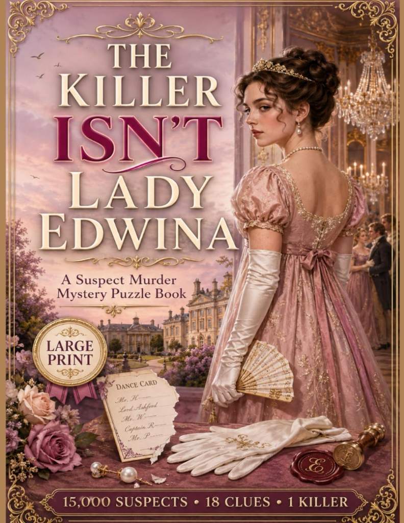 The Killer Isn‘t Lady Edwina: The 15.000 Suspects Murder Mystery Elimination Puzzle Book | 18 Clues. One Killer. LARGE PRINT for All Ages (Murderous Aristocrats Large Print) by Hidden Word Co. | barcode:9798184538884 | source:'9798184538884.jpg