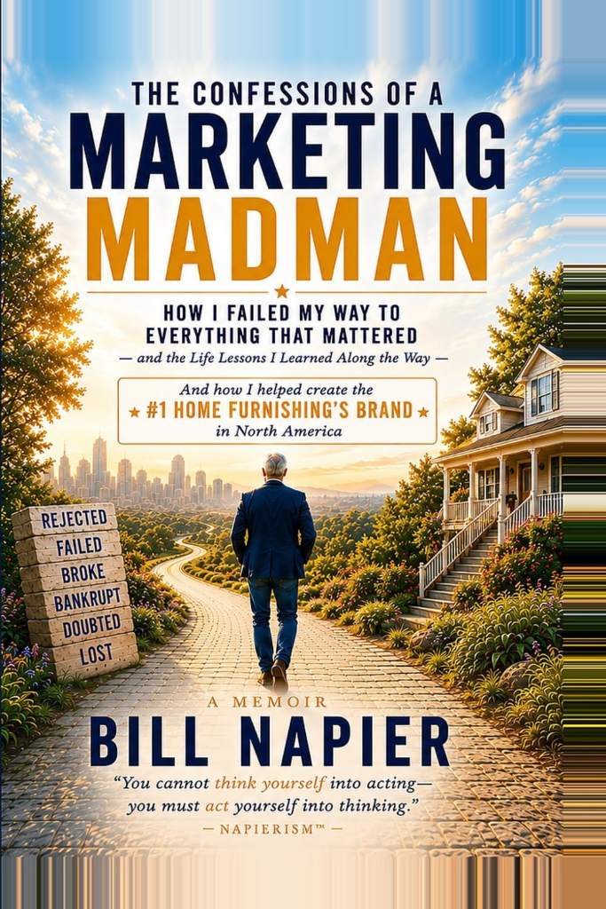 THE CONFESSIONS OF A MARKETING MADMAN: How I Failed My Way to Everything That Mattered— and the Life Lessons I Learned Along the Way & Ended Up Building a Multi-Billion Dollar Brand by William F Napier | barcode:9798184992877 | source:'9798184992877.jpg