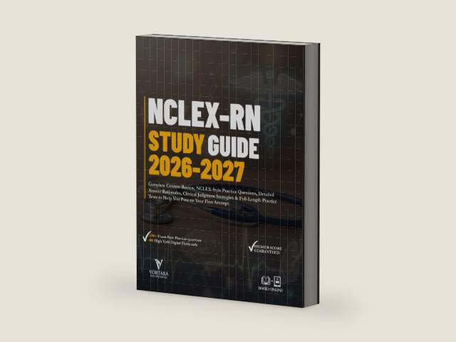 NCLEX-RN STUDY GUIDE 2026 - 2027: Complete Content Review, NCLEX-Style Practice Questions, Detailed Answer Rationales, Clinical Judgment Strategies & ... Tests to Help You Pass on Your First Attempt by Dr. Marcus E. Holt | barcode:9798186440185 | source:'9798186440185-right-three-quarter.jpg