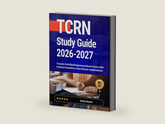 TCRN Study Guide 2026-2027: Trauma Certified Registered Nurse Exam with Practice Questions and Answer Explanations by Ruby Hayes | barcode:9798195099244 | source:'9798195099244-right-three-quarter.jpg