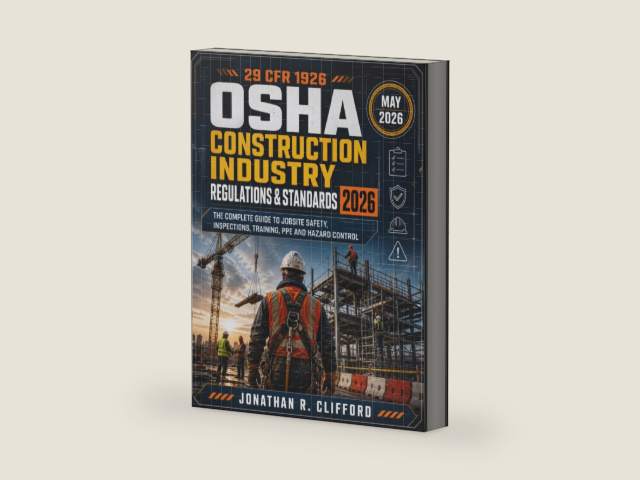 29 CFR 1926 OSHA Construction Industry Regulations & Standards 2026: The Complete Guide to Jobsite Safety, Inspections, Training, PPE and Hazard Control by Jonathan R. Clifford | barcode:9798195140045 | source:'9798195140045-right-three-quarter.jpg