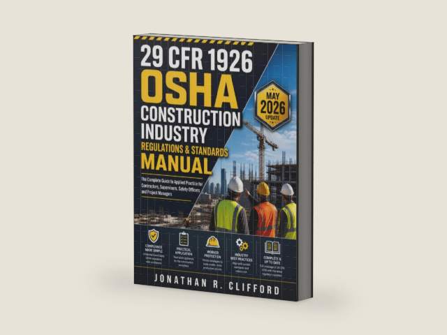 29 CFR 1926 OSHA Construction Industry Regulations & Standards Manual: The Complete Guide to Applied Practice for Contractors, Supervisors, Safety Officers and Project Managers by Jonathan R. Clifford | barcode:9798195143589 | source:'9798195143589-right-three-quarter.jpg