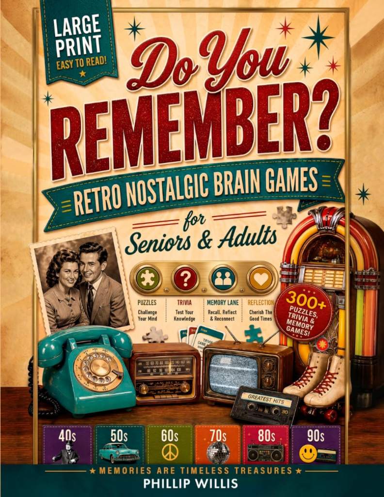 Do You Remember? Retro Nostalgic Brain Games for Seniors & Adults: 300+ Large Print Puzzles, Trivia & Memory Lane Reflection Pages — A Decade-by-Decade Journey: 1940s, 50s, 60s, 70s, 80s & 90s by Phillip Willis | barcode:9798195885700 | source:'9798195885700.jpg