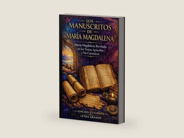 MANUSCRITOS DE MARÍA MAGDALENA: Edición ilustrada en LETRA GRANDE: María Magdalena revelada en los textos canónicos y no canónicos completos, incluido el Evangelio de María. (Spanish Edition) by Autores Antiguos | barcode:9798196424199 | source:'9798196424199-right-three-quarter.jpg