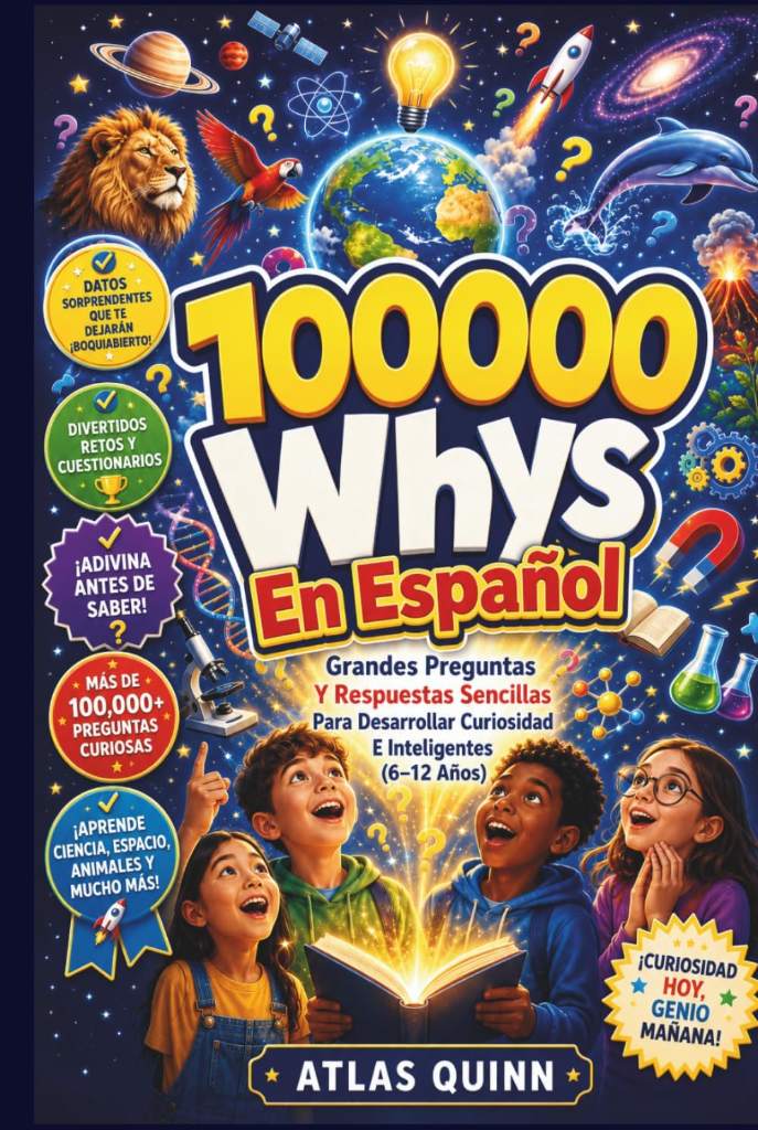100000 Whys En Español: Grandes Preguntas Y Respuestas Sencillas Para Desarrollar Curiosidad E Inteligentes (6–12 Años) (Spanish Edition) by Atlas Quinn | barcode:9798196741159 | source:'9798196741159.jpg