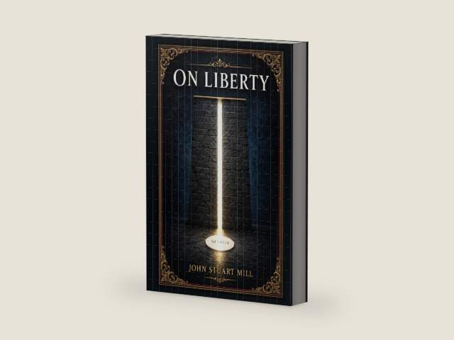 On Liberty: A landmark argument for individual freedom, free speech, self-development, and the limits of social authority in democratic life by John Stuart Mill | barcode:9798196759659 | source:'9798196759659-right-three-quarter.jpg