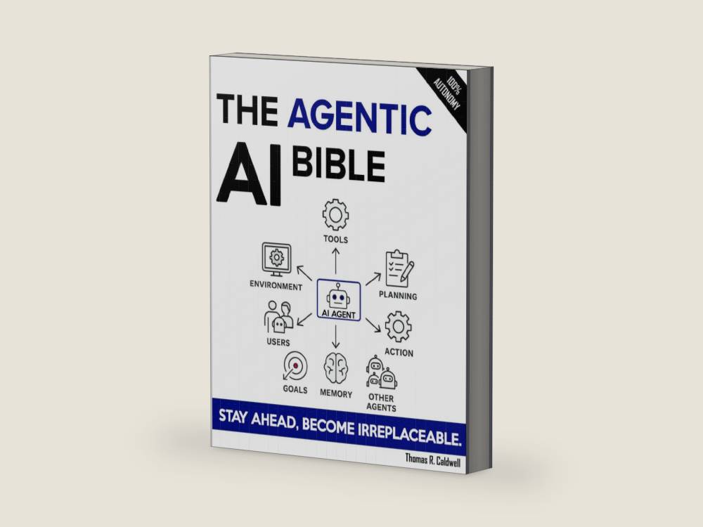 The Agentic AI Bible: The Complete and Up-to-Date Guide to Design, Develop, and Scale Goal-Driven, LLM-Powered Agents that Think, Execute and Evolve by Thomas R. Caldwell | barcode:9798196919046 | source:'9798196919046-right-three-quarter.jpg