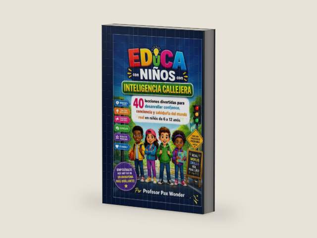 Educa Niños con Inteligencia Callejera: 40 lecciones divertidas para desarrollar confianza, conciencia y sabiduría del mundo real en niños de 6 a 12 ... books for children) (Spanish Edition) by Professor Pax Wonder | barcode:9798197404060 | source:'9798197404060-right-three-quarter.jpg