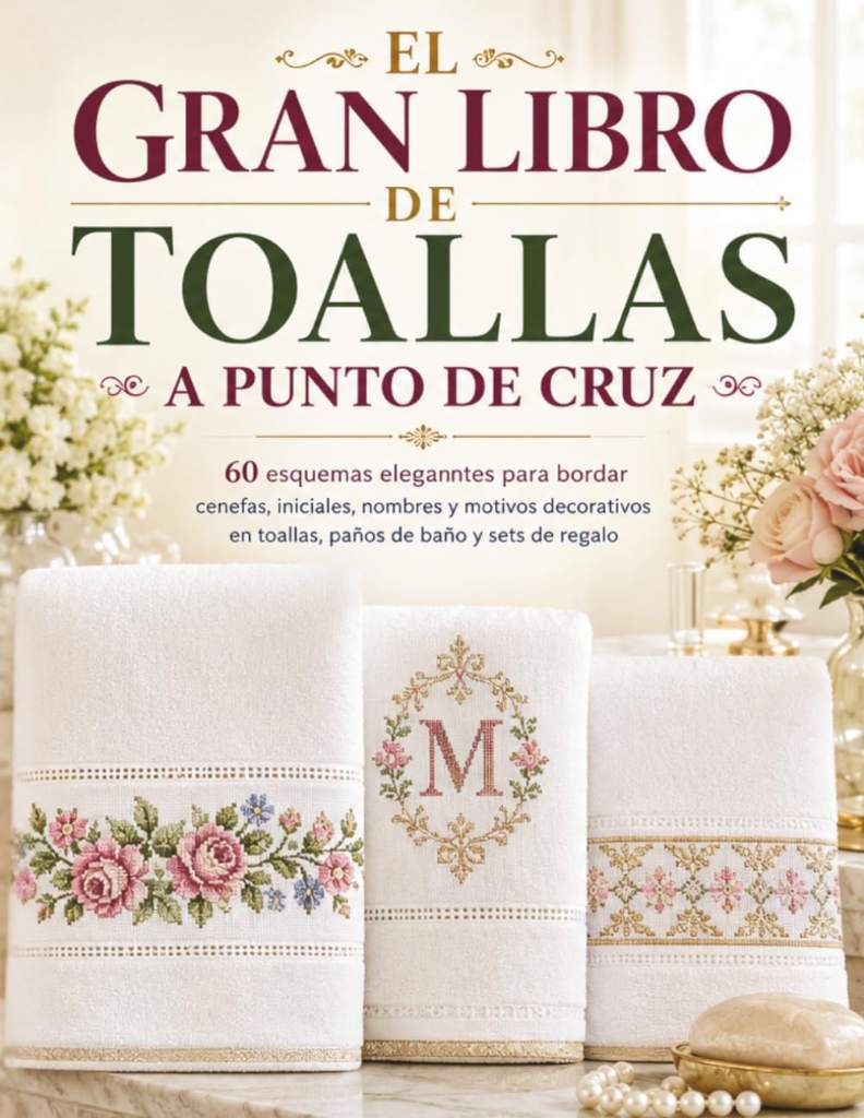 EL GRAN LIBRO DE TOALLAS A PUNTO DE CRUZ: 60 esquemas eleganntes para bordar cenefas, iniciales, nombres y motivos decorativos en toallas, paños de baño y sets de regalo (Spanish Edition) by Laura Magnelli | barcode:9798198138711 | source:'9798198138711.jpg