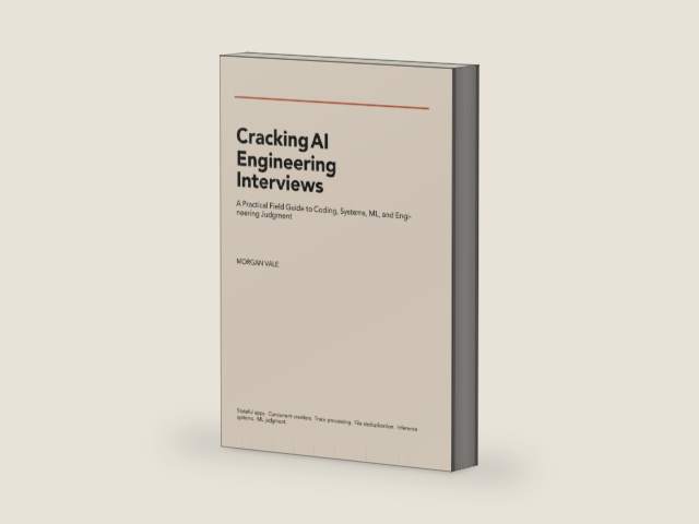 Cracking AI Engineering Interviews: A Practical Field Guide to Coding, Systems, ML, and Engineering Judgment by Morgan Vale | barcode:9798198272705 | source:'9798198272705-right-three-quarter.jpg