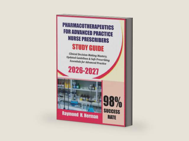 Pharmacotherapeutics For Advanced Practice Nurse Prescribers Study Guide 2026-2027: Clinical Decision-Making Mastery, Updated Guidelines & Safe Prescribing Essentials for Advanced Practice by Raymond H Herman | barcode:9798198454163 | source:'9798198454163-right-three-quarter.jpg