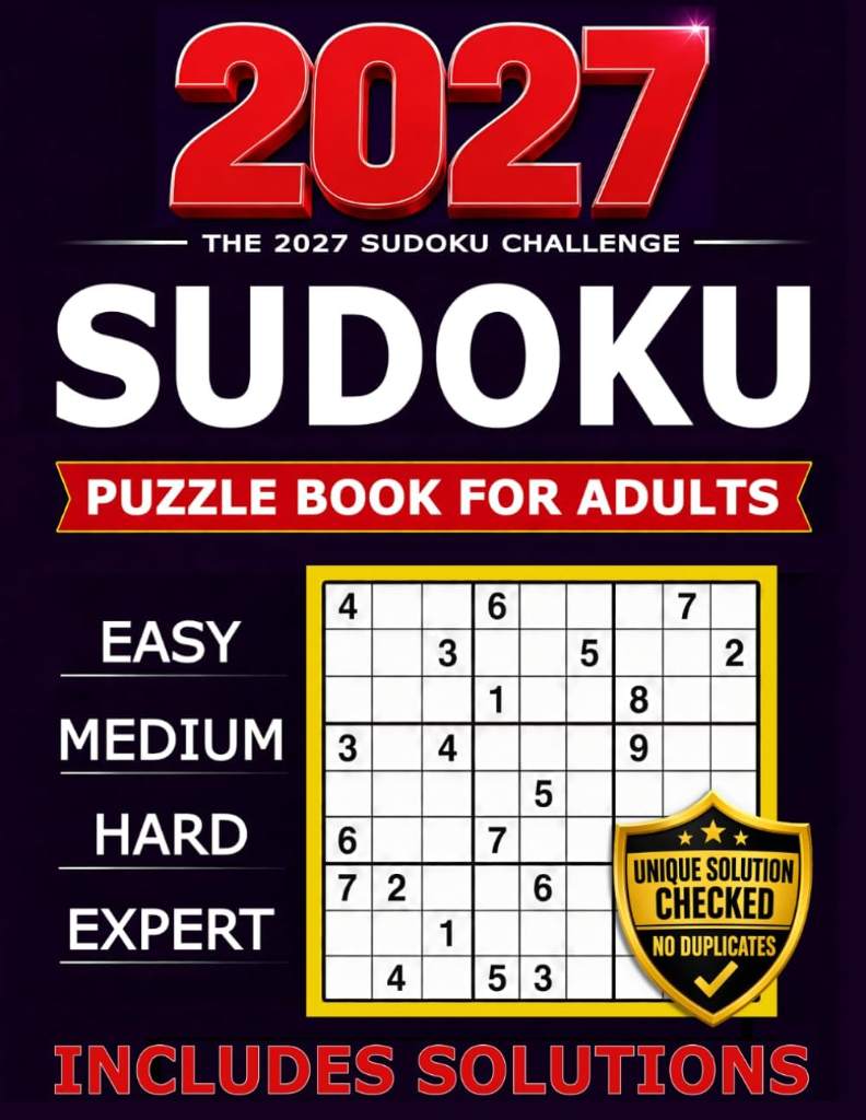 Sudoku Puzzle Book for Adults: Easy, Medium, Hard & Expert Levels • Full Solutions Included • Large Print Edition (Sudoku Challenge Series) by Alex Liam | barcode:9798198761285 | source:'9798198761285.jpg