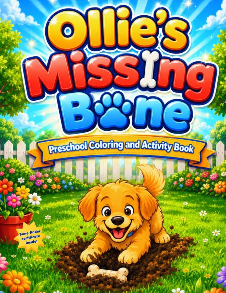Ollie's Missing Bone: Preschool Coloring and Activity Book (Life with Ollie) by Kate Bass | barcode:9798198785243 | source:'9798198785243.jpg