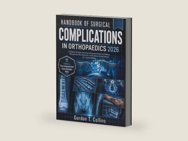 Handbook of Surgical Complications in Orthopaedics 2026: A Clinical Textbook Covering Intraoperative Decision-Making, Perioperative Risk Reduction, and Evidence-Based Salvage for Trauma Fellows by Gordon T. Collins | barcode:9798199134101 | source:'9798199134101-right-three-quarter.jpg
