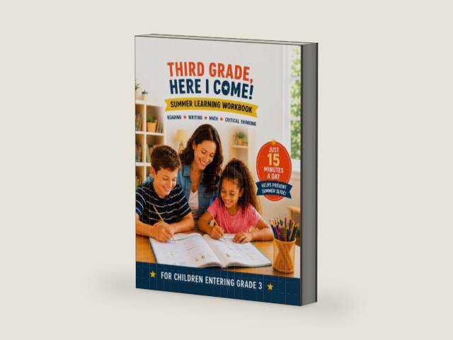 3rd Grade, Here I Come! Summer Workbook for Kids Entering 3rd Grade — Math, Reading, Science, Writing & Fun Brain Busters: A Summer Get-Ready ... Kids- Reading, Math, Science, and Fun!) by Morgan Tracey | barcode:9798199236614 | source:'9798199236614-right-three-quarter.jpg
