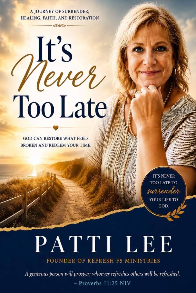 It's Never Too Late: A Journey of Surrender, Healing, Faith and Restoration by Patti Lee | barcode:9798199601252 | source:'9798199601252.jpg