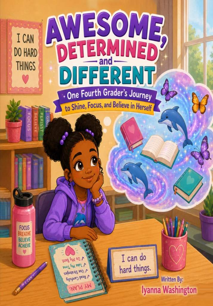 Awesome, Determined and Different: One Fourth Grader’s Journey to Shine, Focus, and Believe in Herself by Iyanna Washington | barcode:9798199680127 | source:'9798199680127.jpg