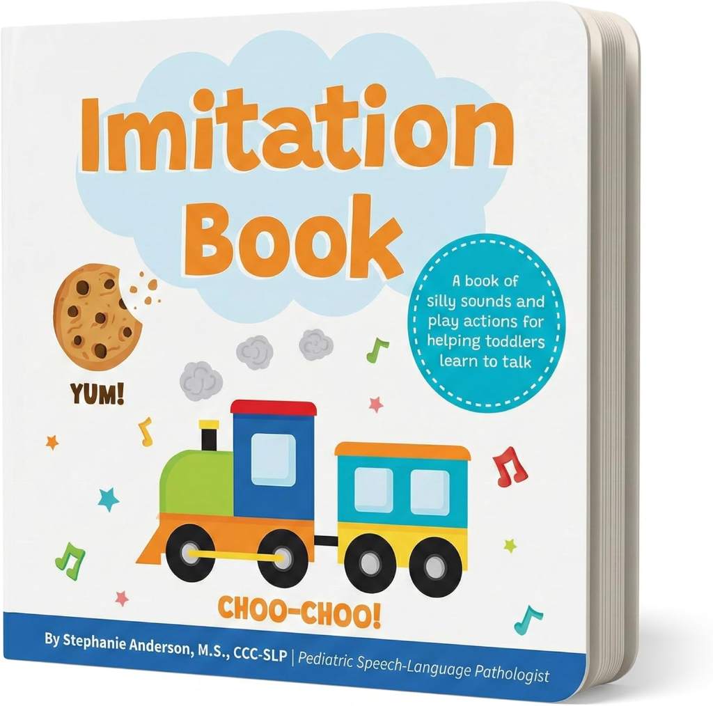 Imitation Book: Interactive & Fun Learn to Talk Board Book For Toddlers Ages 0-4, Written by a Speech Therapist by Stephanie Anderson M.S. CCC-SLP | barcode:9798218129972 | source:'9798218129972.jpg