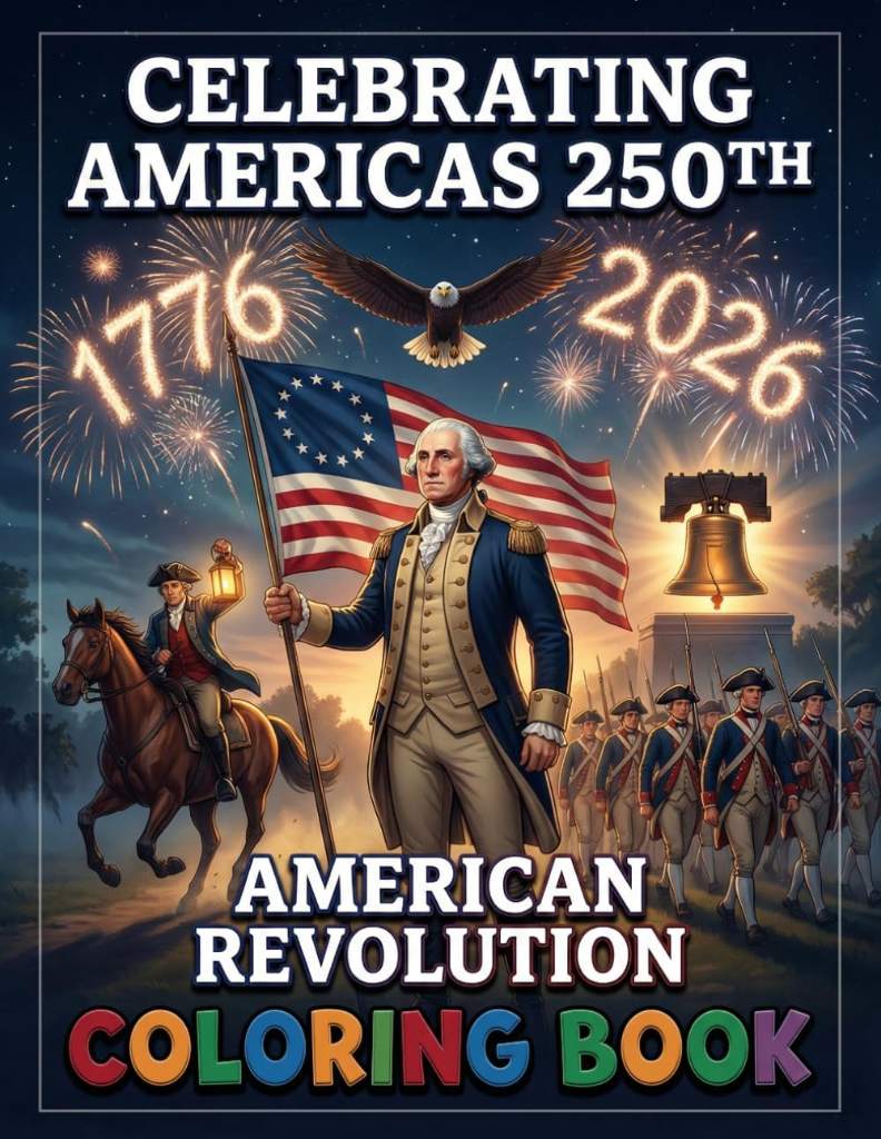 Celebrating America's 250th - American Revolution Coloring Book: America's 250th Anniversary - American Revolution Coloring Book: Celebrating 250 ... Coloring Journey for Kids and Adults by Jamsheed Thondikkal | barcode:9798242396388 | source:'9798242396388.jpg