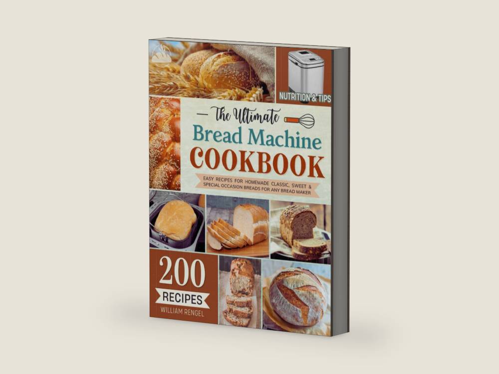 The Ultimate Bread Machine Cookbook: 200 Easy Recipes for Homemade Classic, Sweet & Special Occasion Breads for Any Bread Maker | Includes Nutrition & Helpful Tips (Bread Machine Recipe Book) by William Rengel | barcode:9798242503199 | source:'9798242503199-right-three-quarter.jpg